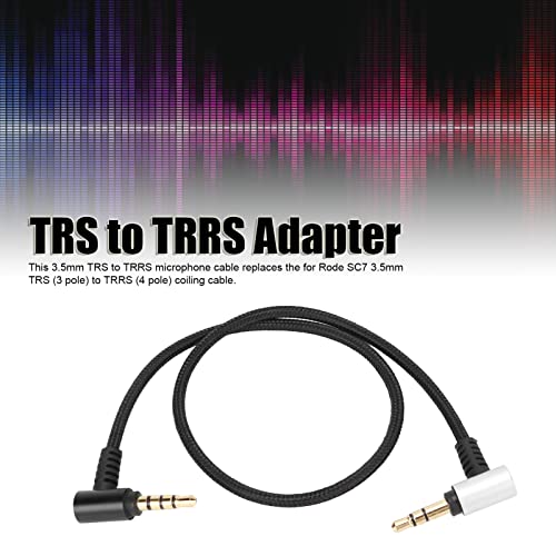 Qiilu TRS ל- TRRS כבל מיקרופון 3.5 ממ TRS לכבל TRRS TRS שחור TRS TRS למתאם TRRS מתאם רב -פונקציונלי 3.5 ממ כבל מיקרופון CFOR מתאים לרכוב