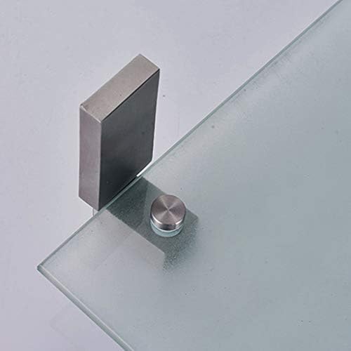 מדף אמבטיה של XJJZS - קיר מדף זכוכית כפולה של אמבטיה, מוברש אטום חלודה