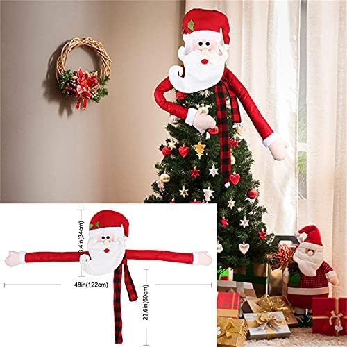 N6NSO6 עץ חג המולד גדול כובע עליון סנטה קלאוס משובץ קישוטי עץ חג מולד קישוטי עץ חג המולד