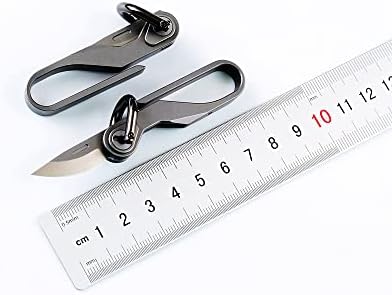 סכין קיפול סכין קיפול מיני סכין מפתחות סכין לכיס גברים ונשים המשמשת לחיתוך קופסאות נייר חבלים ופירות קל לשאת מדי יום, אפור מקורי