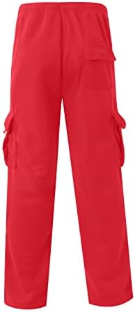 מכנסיים אלטיים של ymosrh לגברים חבלים לגברים המותניים המותניים מכנסיים בכיס צבעוניים רופפים מכנסי צ'ינו ספורט