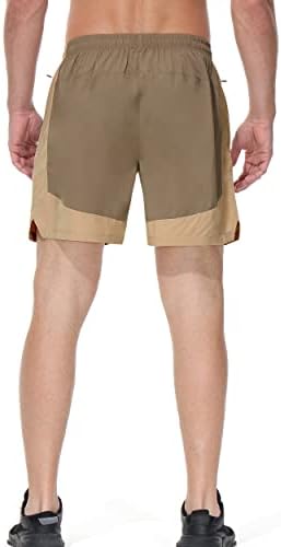 Runhit Qucik מכנסיים קצרים ריצה יבש לגברים עם כיסי רוכסן 5 אינץ