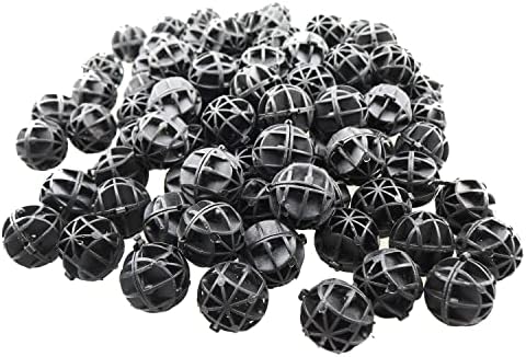 כדורי ביו 100 יחידות שחור 16 ממ ביולוגי כדורי מסנן מדיה עם ספוג אקווריום מסנן מדיה טנק ביו כדורי עבור משאבת אוויר נקי דגי טנק בריכת ספוג