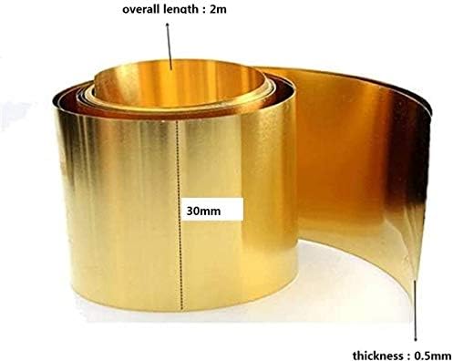 ניאנקסין צ 'י ח' 62 לוח מתכת דק בגליון נחושת פליז לעיבוד מתכת, עובי: 0.5 מ מ אורך: 2 מ', רוחב: 30 מ מ גיליון נחושת טהור