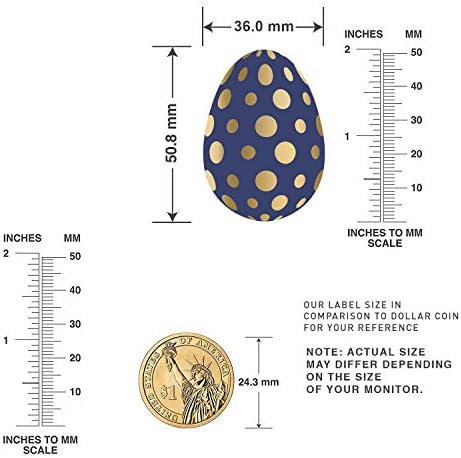 300 מדבקות מדבקת ביצת נושא פסחא / 6 מדבקות עיצוב ביצים שונות עם נייר זהב / מושלם לקישוטי מסיבה ומלאכה-גודל 1.5 על 2 בגיליונות