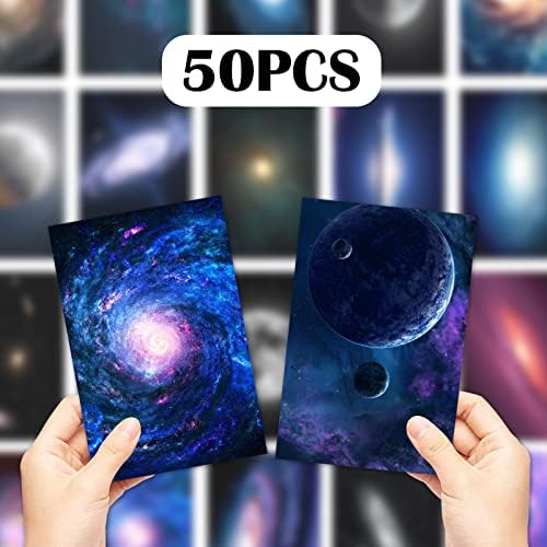 Mahioyi Starry Sky Collage Collage ערכת תמונות אסתטיות גלקסי פוסטר חדר חלל מתנה לעיצוב לבנים בנות, 50 pcs 4x6in