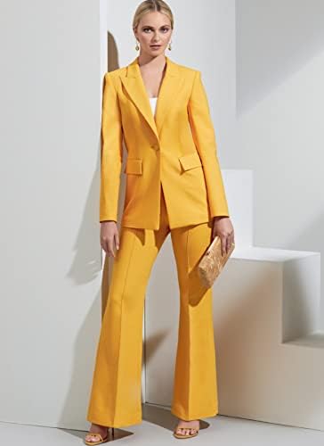 הז'קט המרופד של ווג מיס ומכנסי רגל מתרחבים ערכת תבנית תפירה, קוד V1870, מידות 18-20-22-24-26, Multicice