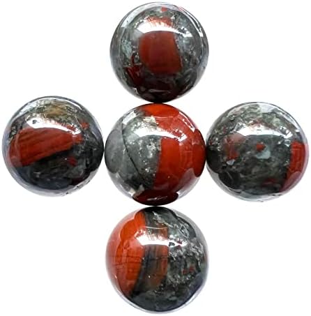 Fythesk 0.78 אינץ 'מלוטש מיני אבן חן עגול סט כדורי כדור, פסל פסלי תסמכים של צ'אקרה רייקי פגוש פנגשוי חבילה של 5, קמבבא ג'ספר