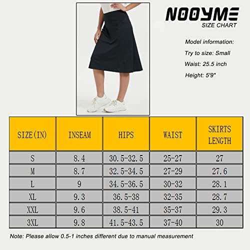 חצאית Nooyme Midi לנשים אתלטיקה סורטס עם 3 כיסים חצאיות צנועות ריצה סקורט