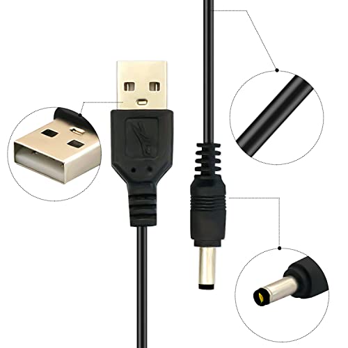 Cenrykay DC כבל חשמל USB ל- DC 3.5 ממ x 1.35 ממ מחבר מתאם חבית מחבר טעינה תקע כבל טעינה עבור רכזת USB