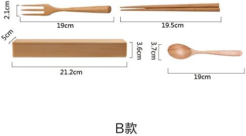 NPLE-סכום ניידים בסגנון יפני מכניסים מקלות מקלות מקלות מטפלים כפית עץ קופסת עץ אורז Beech