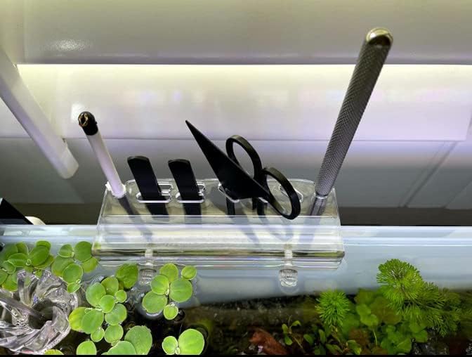 אקריליק אקווריום טנק כלי / מחזיק מים צמחים דשא תחזוקת כלי מחזיק / דגי טנק פינצטה מספריים / צמח מים מלקחי אחסון מתלה ארגונית
