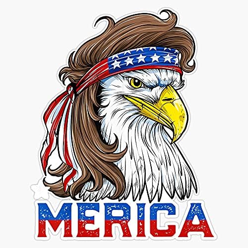 HOF Trading Eagle Mullet Merica - גברים 4 ביולי דגל אמריקה דגל ארהב מדבקת ויניל מדבקה אטומה למים מדבקה קיר קיר מדבקה פגוש 5